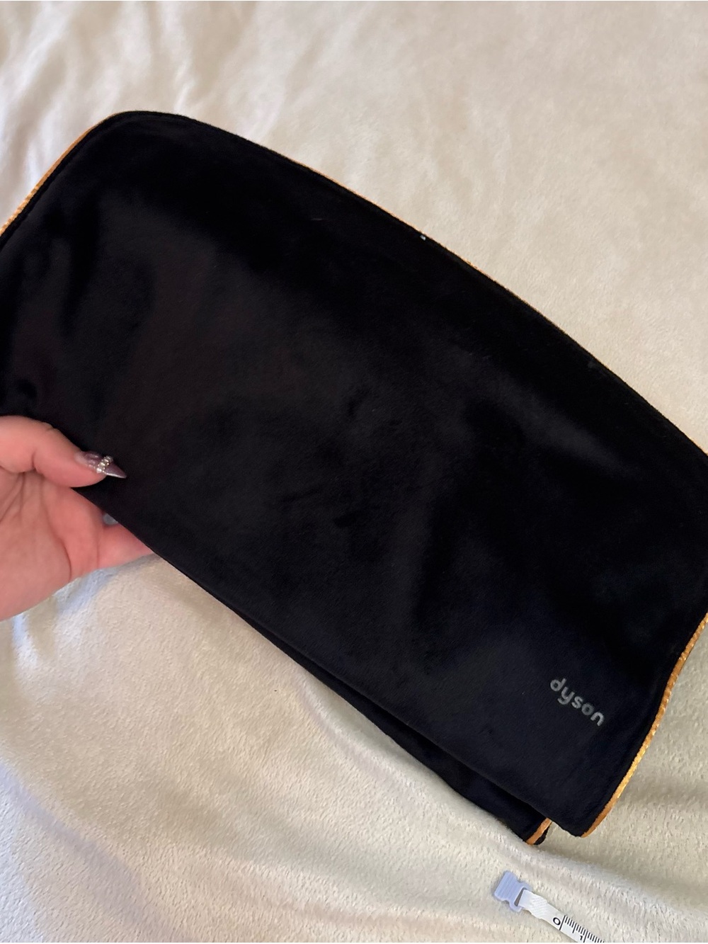 Dyson Black Velvet Accessory Pouch with Gold Trim